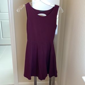 Brandy Melville Fit and Flare Open Back Maroon Dress One Size (xs/s)
